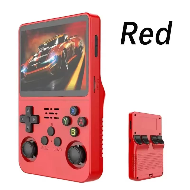 R36S Orange Portable Video Game Console 64G/128GB 3.5 Inch IPS Screen Open Source Linux Pocket Player with 15000 Preloaded Games