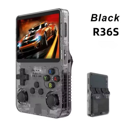R36S Orange Portable Video Game Console 64G/128GB 3.5 Inch IPS Screen Open Source Linux Pocket Player with 15000 Preloaded Games