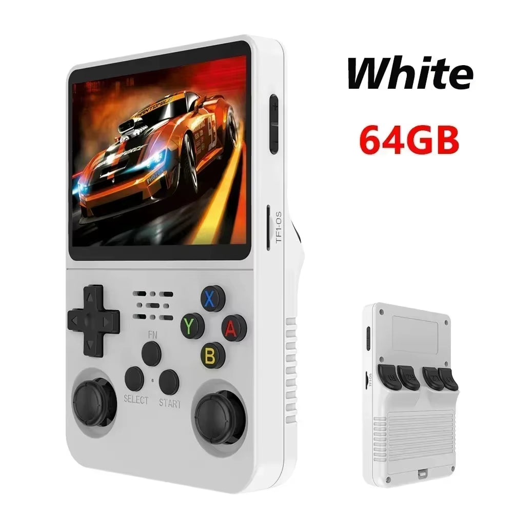 R36S Orange Portable Video Game Console 64G/128GB 3.5 Inch IPS Screen Open Source Linux Pocket Player with 15000 Preloaded Games