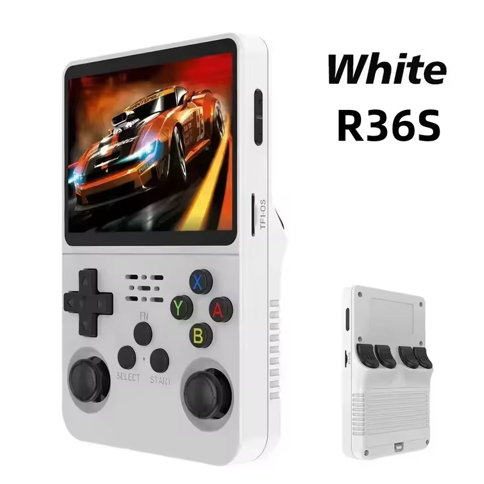 R36S Orange Portable Video Game Console 64G/128GB 3.5 Inch IPS Screen Open Source Linux Pocket Player with 15000 Preloaded Games