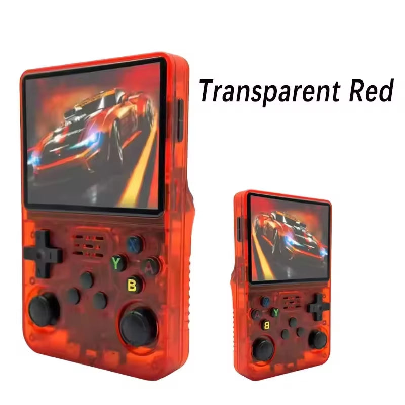 R36S Orange Portable Video Game Console 64G/128GB 3.5 Inch IPS Screen Open Source Linux Pocket Player with 15000 Preloaded Games